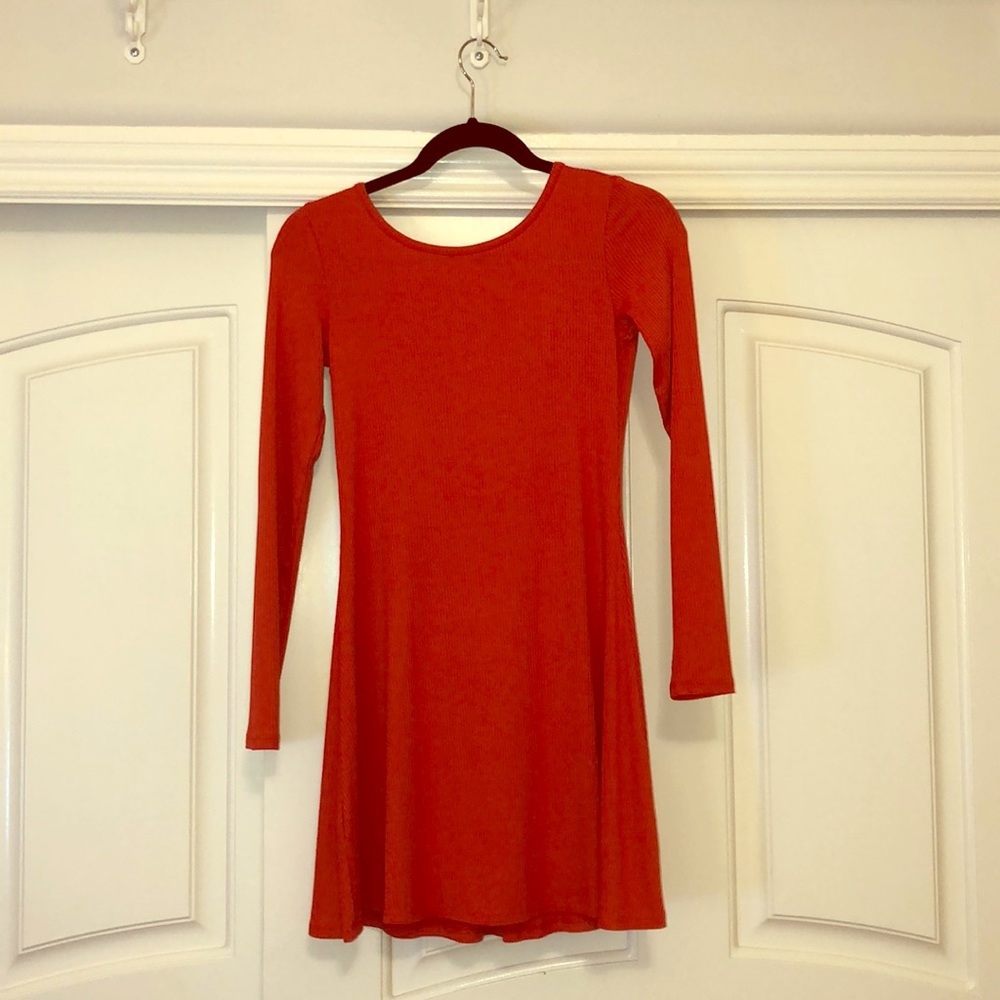 Forever21 Orange Open Back Dress